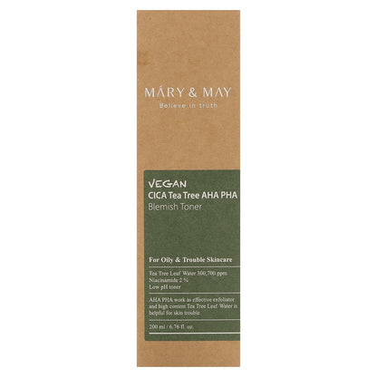 Mary&May - Vegan CICA Teatree AHA PHA Blemish Toner