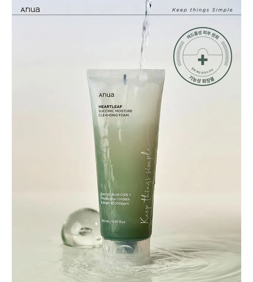 ANUA HEARTLEAF SUCCINIC MOISTURE CLEANSING FOAM