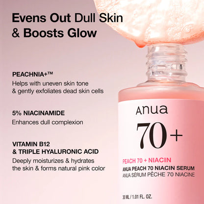 ANUA - Peach 70% Niacinamide Serum, 30ml